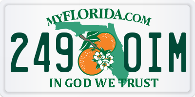 FL license plate 2490IM