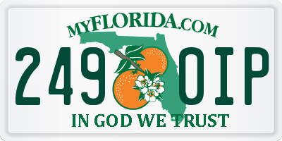 FL license plate 2490IP