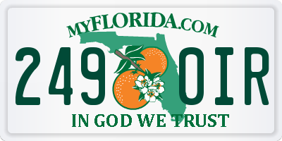 FL license plate 2490IR