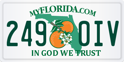 FL license plate 2490IV