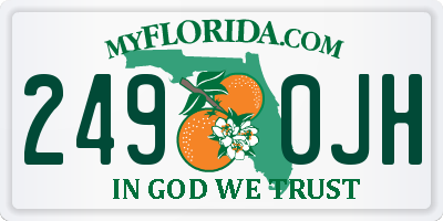 FL license plate 2490JH