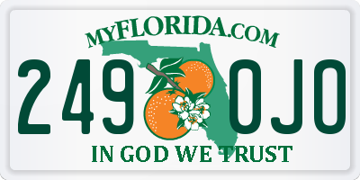FL license plate 2490JO