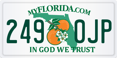 FL license plate 2490JP