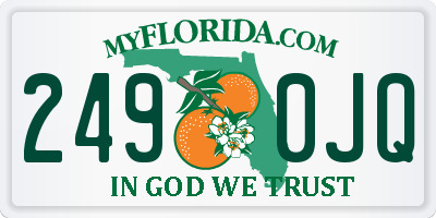 FL license plate 2490JQ