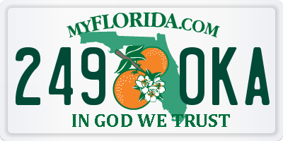 FL license plate 2490KA