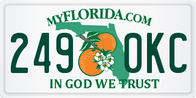 FL license plate 2490KC