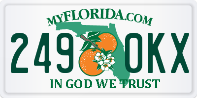FL license plate 2490KX