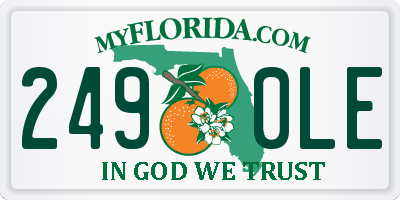 FL license plate 2490LE