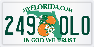 FL license plate 2490LO