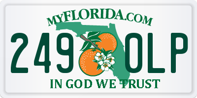 FL license plate 2490LP