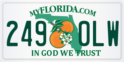 FL license plate 2490LW