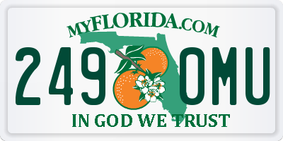 FL license plate 2490MU