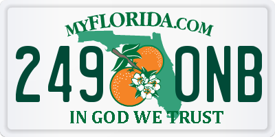 FL license plate 2490NB