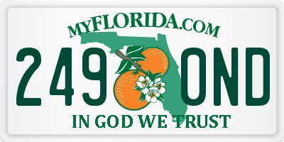 FL license plate 2490ND