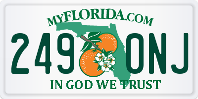 FL license plate 2490NJ