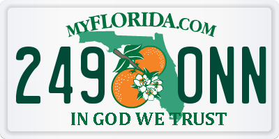 FL license plate 2490NN