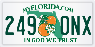 FL license plate 2490NX