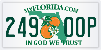 FL license plate 2490OP