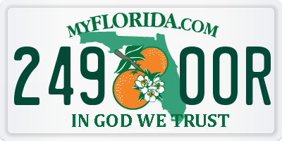 FL license plate 2490OR