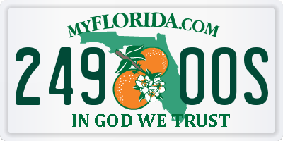 FL license plate 2490OS