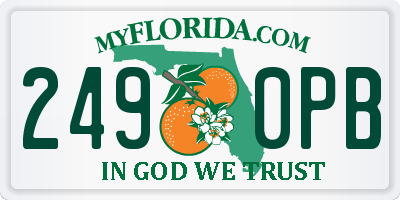 FL license plate 2490PB