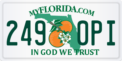 FL license plate 2490PI