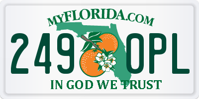 FL license plate 2490PL