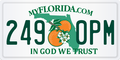 FL license plate 2490PM