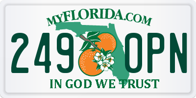 FL license plate 2490PN