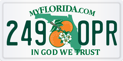 FL license plate 2490PR