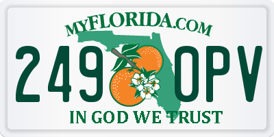 FL license plate 2490PV