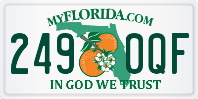 FL license plate 2490QF