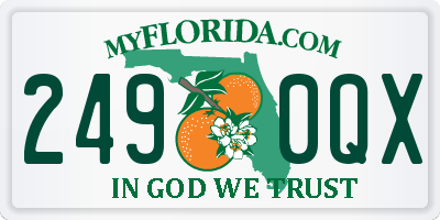 FL license plate 2490QX