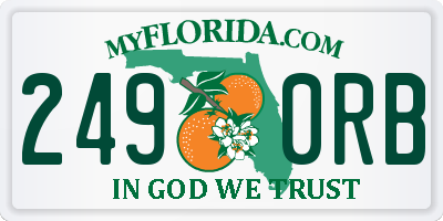 FL license plate 2490RB