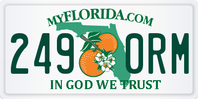 FL license plate 2490RM