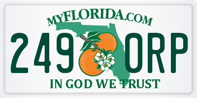 FL license plate 2490RP