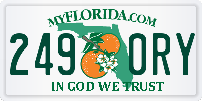 FL license plate 2490RY