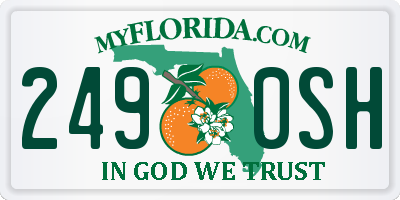 FL license plate 2490SH