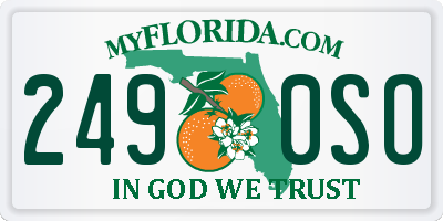 FL license plate 2490SO