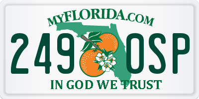 FL license plate 2490SP