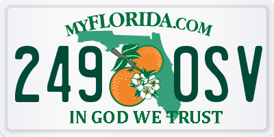 FL license plate 2490SV