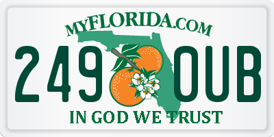 FL license plate 2490UB