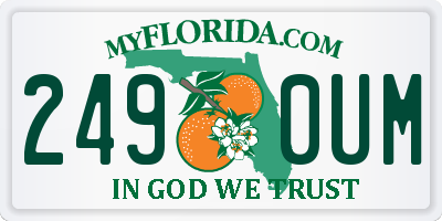 FL license plate 2490UM