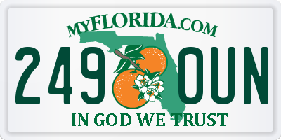 FL license plate 2490UN