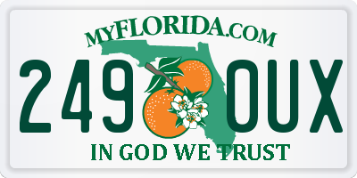 FL license plate 2490UX