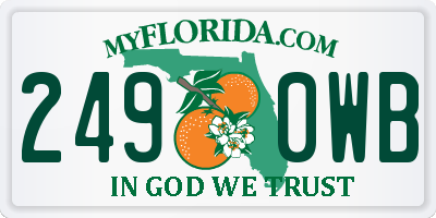 FL license plate 2490WB