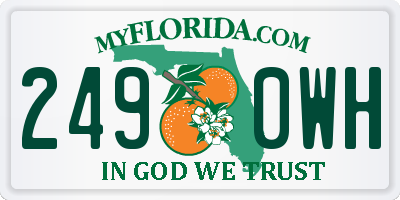 FL license plate 2490WH
