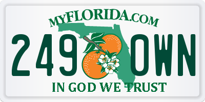 FL license plate 2490WN