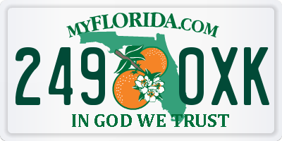 FL license plate 2490XK