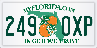 FL license plate 2490XP